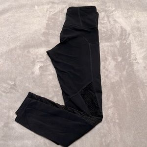 Athleta 7/8 Leggings with Dot Mesh Panel